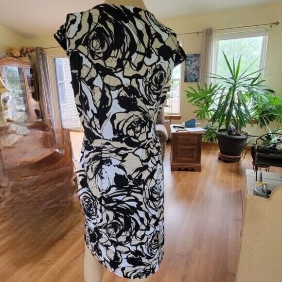 Dana Buchman Dress Geometric Knot Shift Small Relaxed Corporate Office Chic EUC - Picture 4 of 14